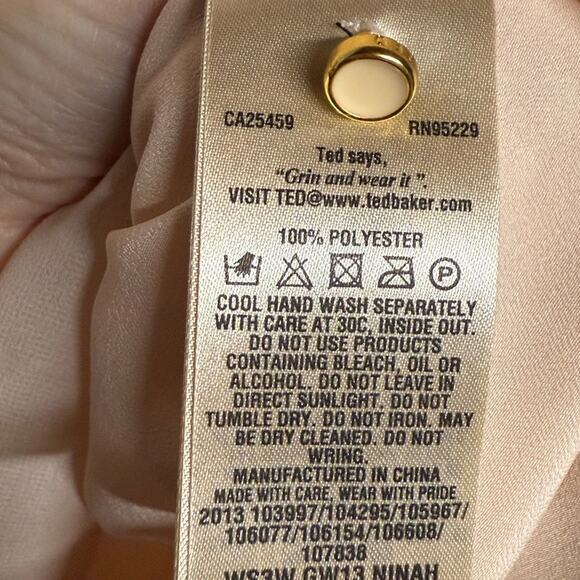 Ted Baker Blush Pink Pleated Top Size 4 - Picture 5 of 7